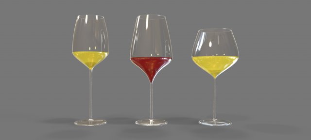 wine glasses Model 3D .c4d .max .obj .3ds .fbx .stl .blend 
