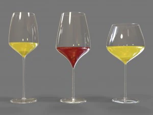 бокалы для вина 3D Модель