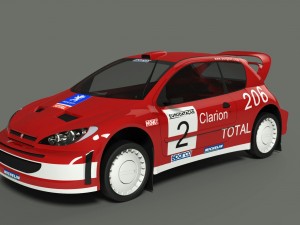 peugeot 206 wrc 2002 3D Model