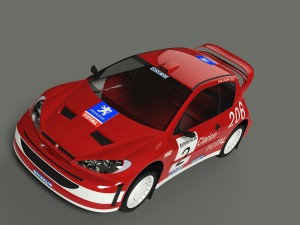 peugeot 206 wrc 2002 Model 3D
