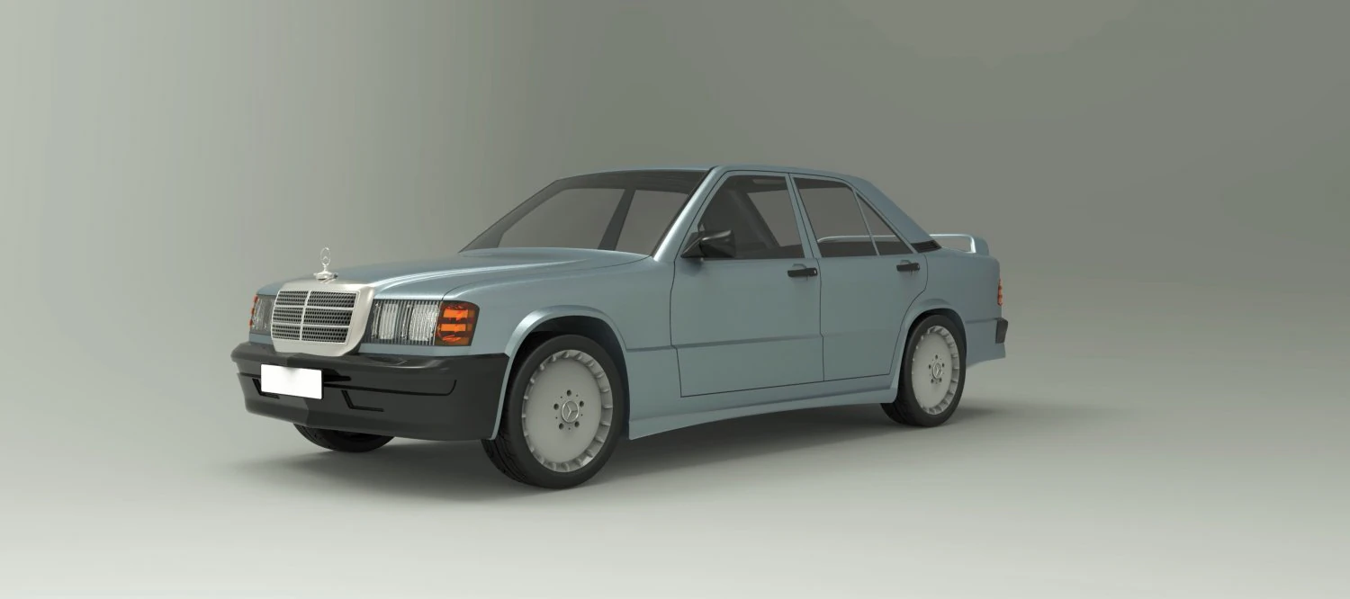 mercedes-benz 190e 1990 3D Model .c4d .max .obj .3ds .fbx .stl .blend