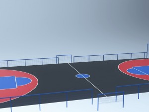 outdoor basketball and soccer playground 3D 模型