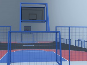 outdoor basketball and soccer playground 3D 模型
