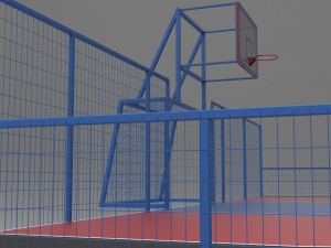 outdoor basketball and soccer playground 3D 模型