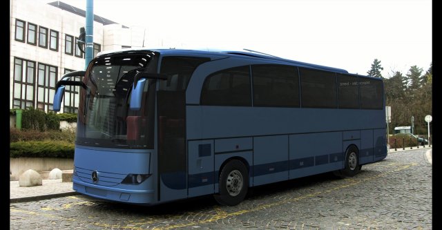 Mercedes travego bus 3D Model .c4d .max .obj .3ds .fbx .stl .blend 