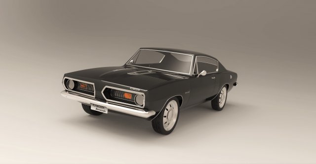 Plymouth barracuda 1968 3D Модель .c4d .max .obj .3ds .fbx .stl .blend