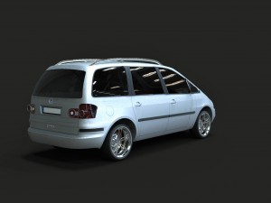 volkswagen sharan 2009 3D Модель