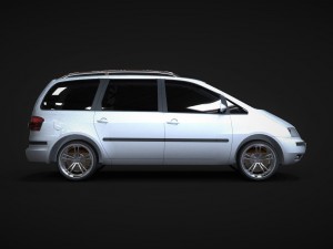 volkswagen sharan 2009 3D Модель
