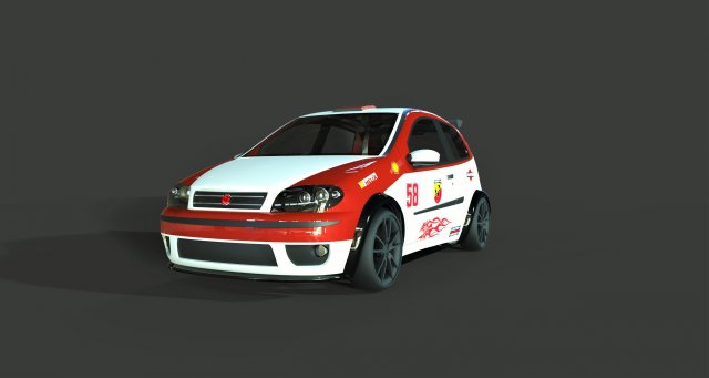 fiat punto racing 3D Model .c4d .max .obj .3ds .fbx .stl .blend 