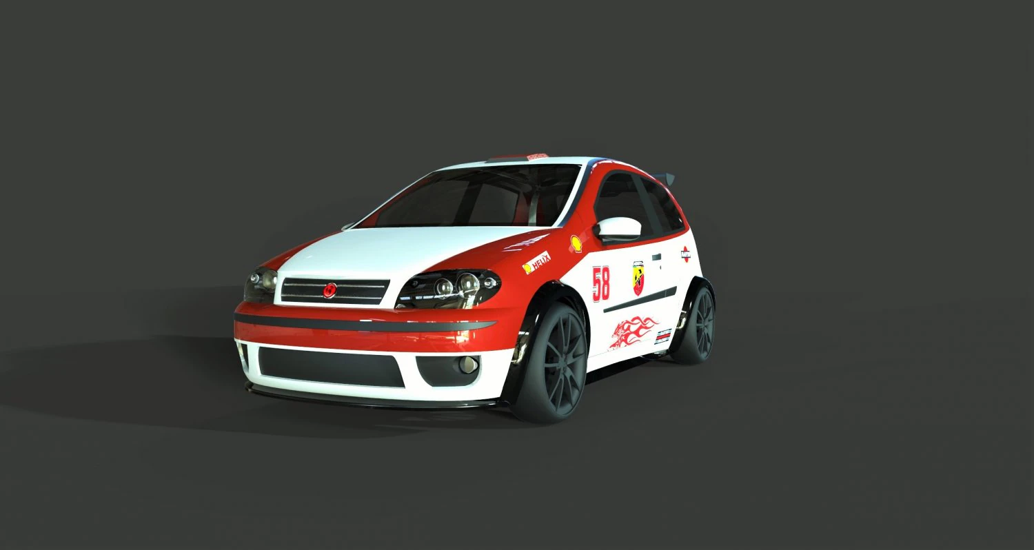 fiat punto racing 3D Model .c4d .max .obj .3ds .fbx .stl .blend 