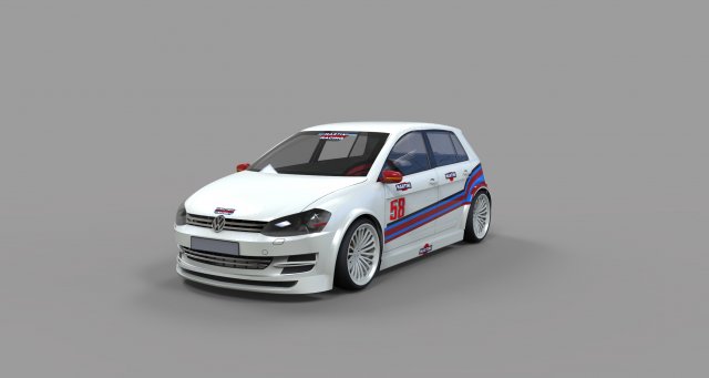 golf 7 racing Modelo 3D .c4d .max .obj .3ds .fbx .stl .blend 