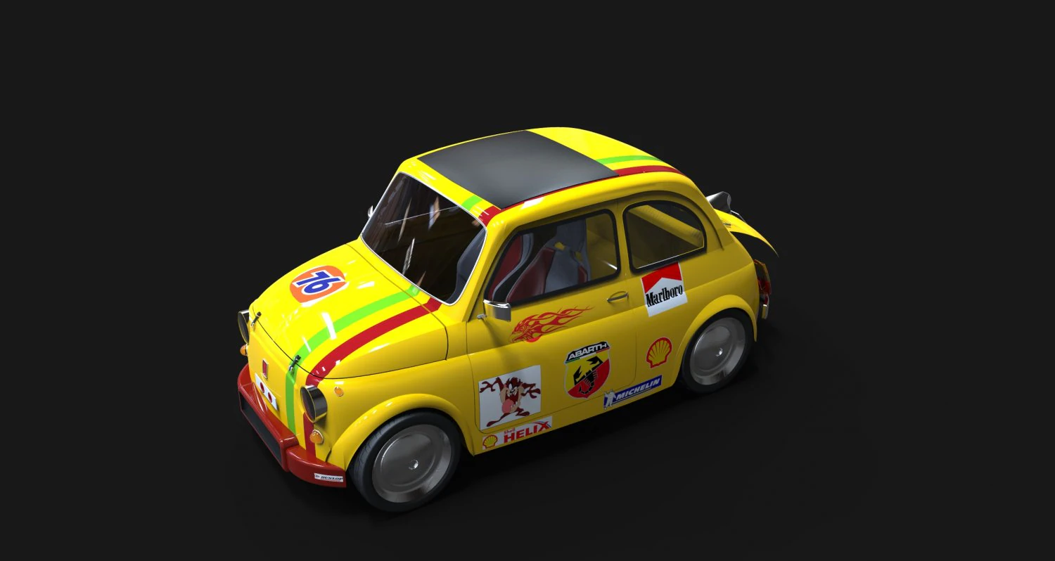 fiat 500 abarth 3D Model .c4d .max .obj .3ds .fbx .stl .blend