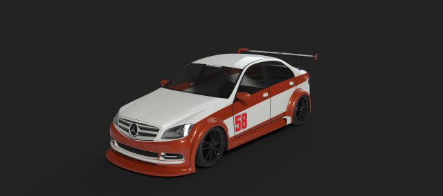 mercedes racing 3D Модель .c4d .max .obj .3ds .fbx .stl .blend 