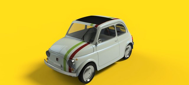 fiat 500 3D Model .c4d .max .obj .3ds .fbx .stl .blend