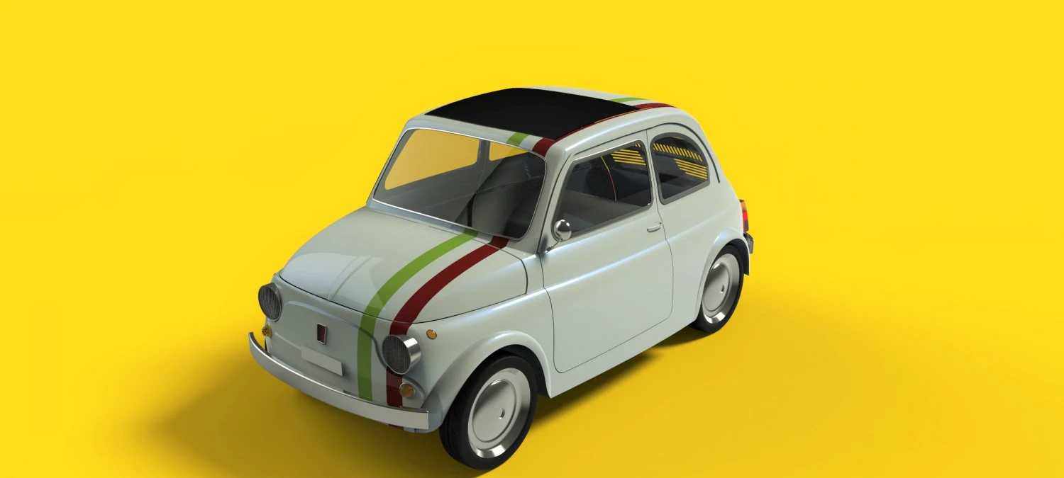 fiat 500 3D Model .c4d .max .obj .3ds .fbx .stl .blend 