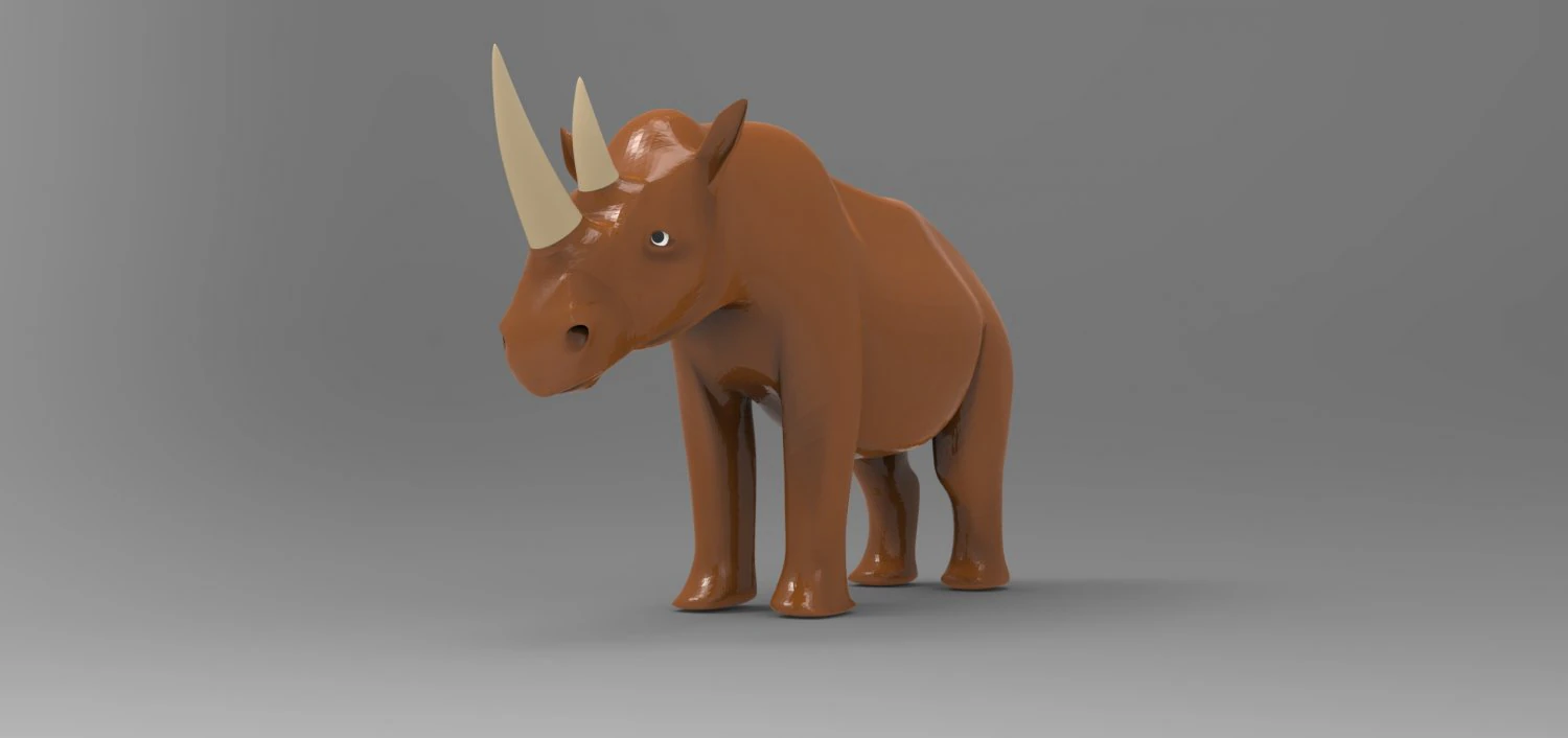 rhinocerous 3D Model .c4d .max .obj .3ds .fbx .stl .blend 
