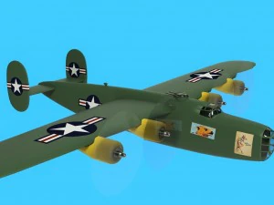 b 24 bomber 3D Model