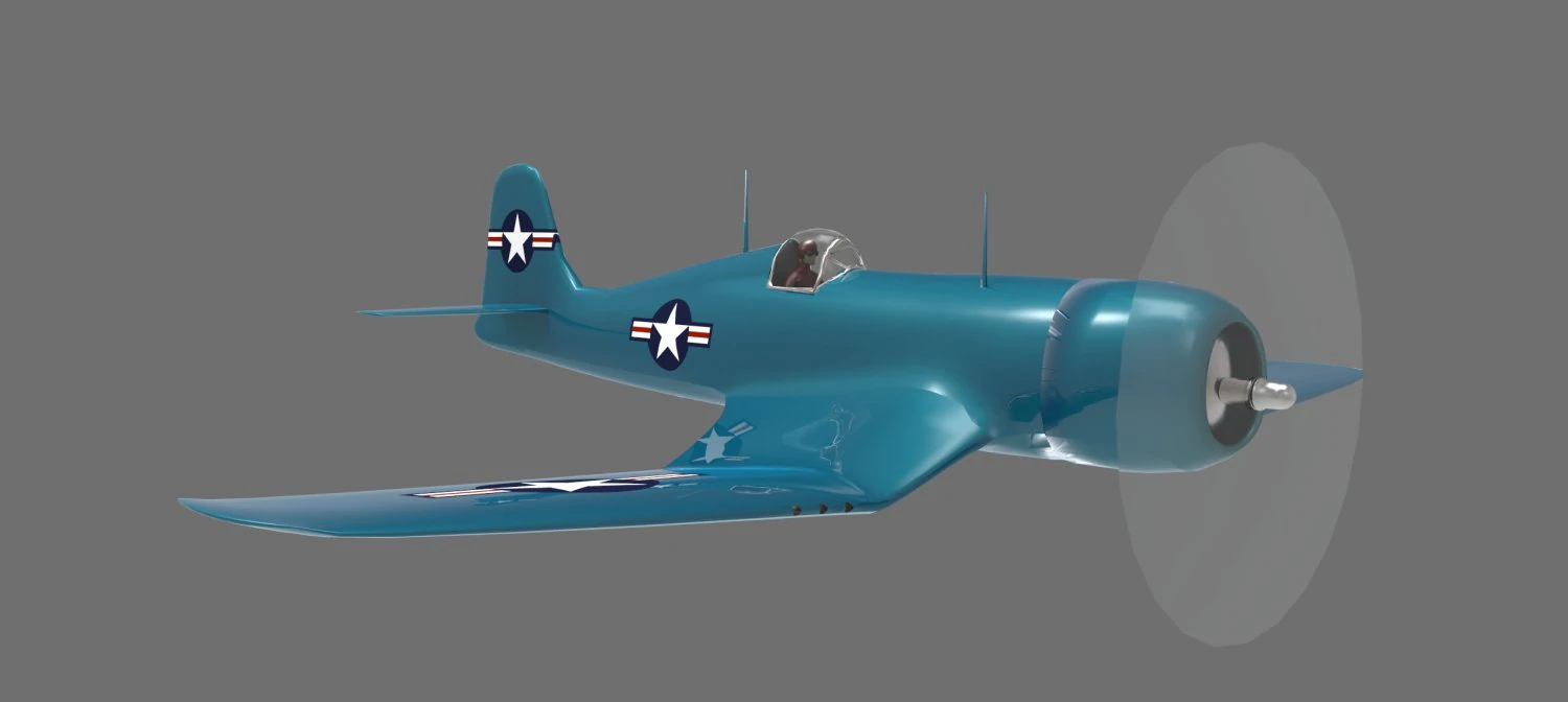 f4u corsair p 3D Model .c4d .max .obj .3ds .fbx .stl .blend 