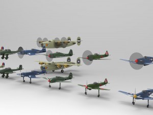 airplanes wwii collection 3D-Modell