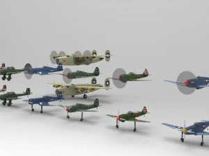 airplanes wwii collection 3D Model