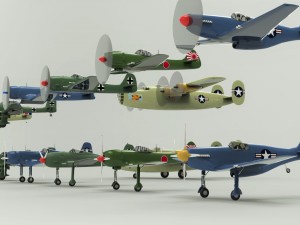 airplanes wwii collection 3D-Modell