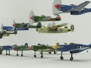 airplanes wwii collection 3D Model