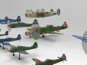 airplanes wwii collection 3D Model