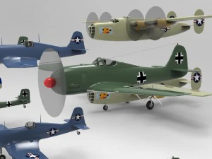 airplanes wwii collection 3D Model