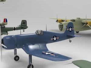 airplanes wwii collection 3D Model