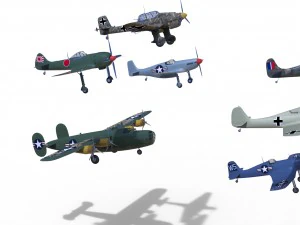airplanes wwii collection 3D Model
