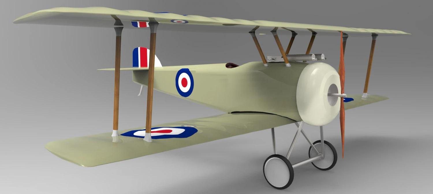 sopwith camel plane 3D Model .c4d .max .obj .3ds .fbx .stl .blend