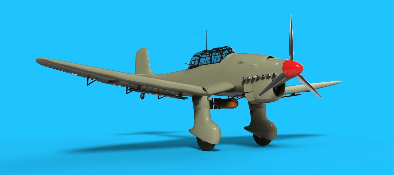 junkers ju87 stuka 3D Model .c4d .max .obj .3ds .fbx .stl .blend 