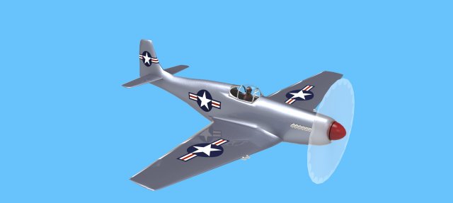 mustang p51 Modèle 3D .c4d .max .obj .3ds .fbx .stl .blend 