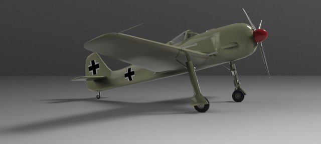 focke wulf fw 190 3D 模型 .c4d .max .obj .3ds .fbx .stl .blend
