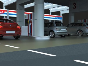 gas station 3D 模型
