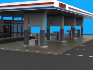 gas station 3D 模型