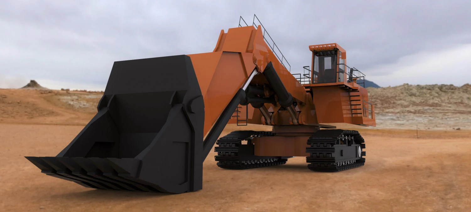 hydraulic excavator 3D Model .c4d .max .obj .3ds .fbx .stl .blend 