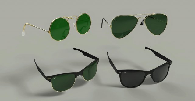 sunglasses collection 3D Модель .c4d .max .obj .3ds .fbx .stl .blend 