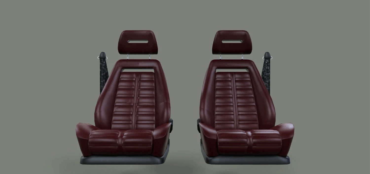ferrari 288 gto seats 3D Model .c4d .max .obj .3ds .fbx .stl .blend 