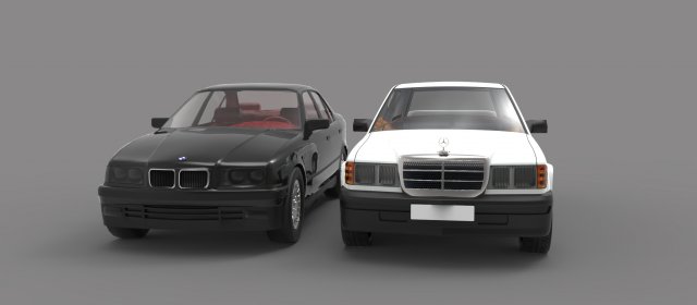 bmw vs mercedes Modello 3D .c4d .max .obj .3ds .fbx .stl .blend 