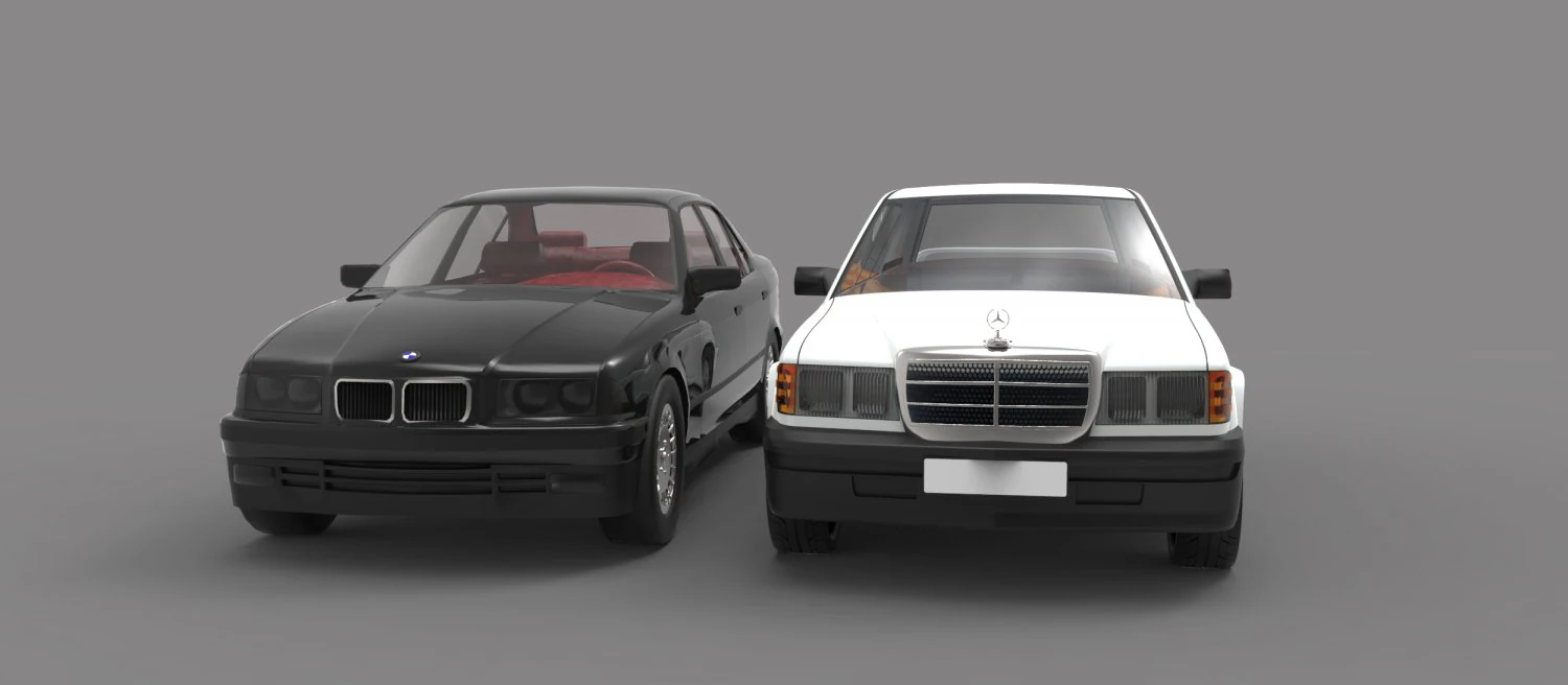 bmw vs mercedes 3D Model .c4d .max .obj .3ds .fbx .stl .blend 