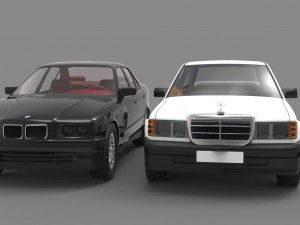 bmw vs mercedes 3D Model