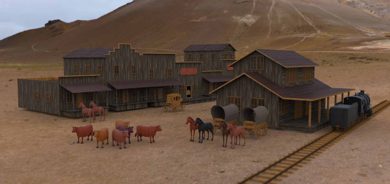 wild west 3D Model .c4d .max .obj .3ds .fbx .stl .blend 
