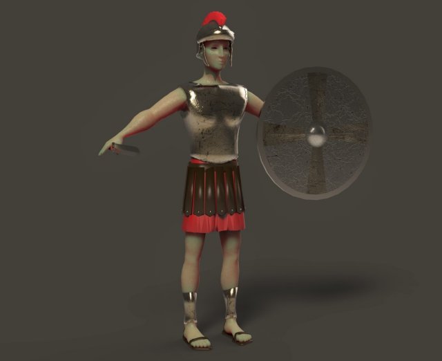 roman soldier 3D Model .c4d .max .obj .3ds .fbx .stl .blend