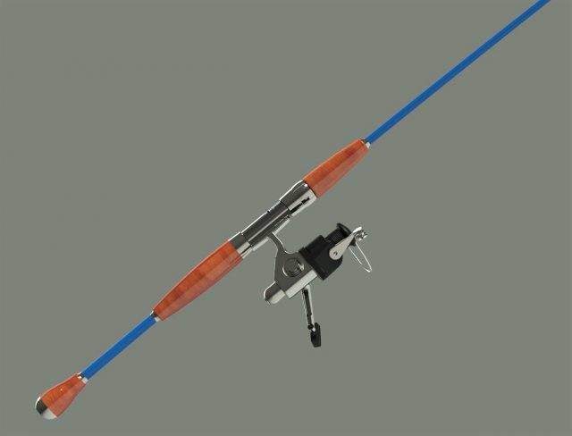 fishing rod 3D Model .c4d .max .obj .3ds .fbx .stl .blend 