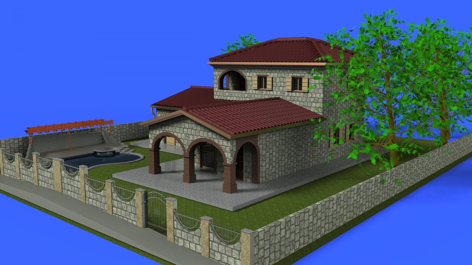 house 2 3D Model .c4d .max .obj .3ds .fbx .stl .blend 