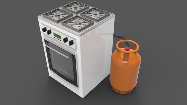 gas stove Modelo 3D .c4d .max .obj .3ds .fbx .stl .blend 