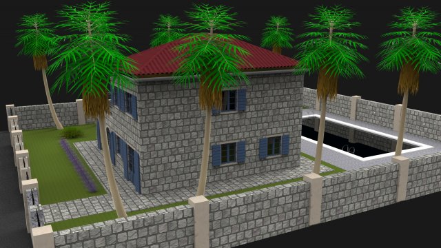stone house 2 3D 모델 .c4d .max .obj .3ds .fbx .stl .blend 