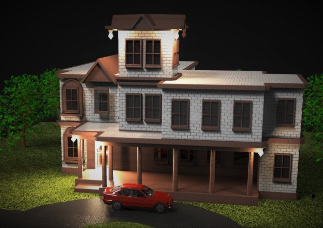 house 3 Model 3D .c4d .max .obj .3ds .fbx .stl .blend