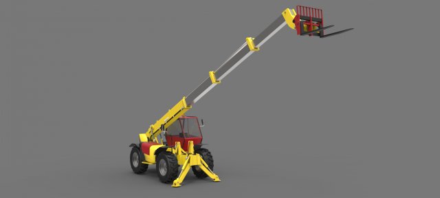 telehandler 3D Модель .c4d .max .obj .3ds .fbx .stl .blend 